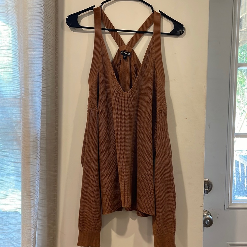 Tan Express long sleeve shirt. Size L